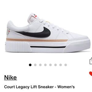 Nike Women's White and Black Court Sneakers